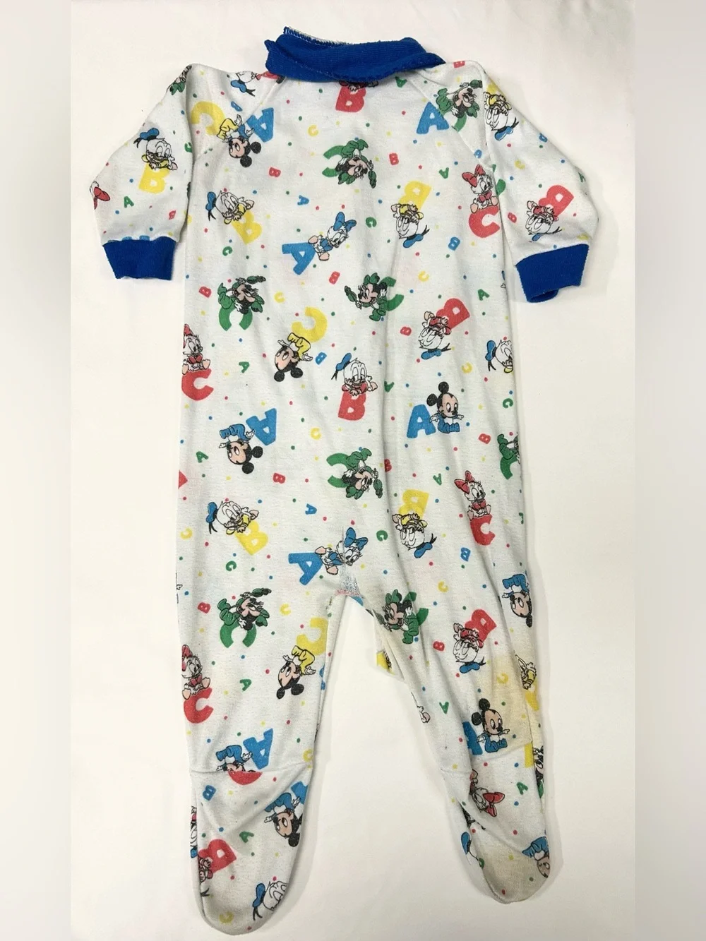 Playskool Baby Vintage 1980s Disney Mickey Fleece Footed One-Piece Snap Pajamas